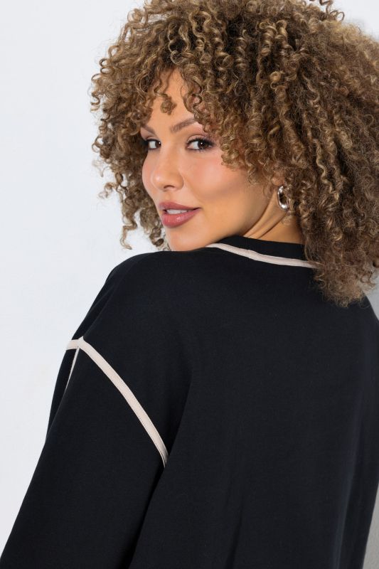 Eco Cotton Contrast Trim Crew Neck Sweatshirt