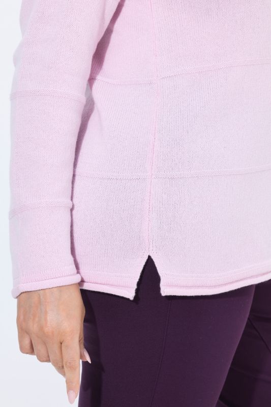 Textured Striped Rolled Edge Sweater