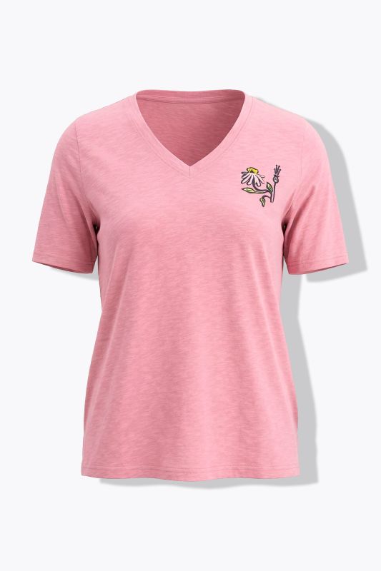 Eco Cotton Floral Embroidered Short Sleeve Tee
