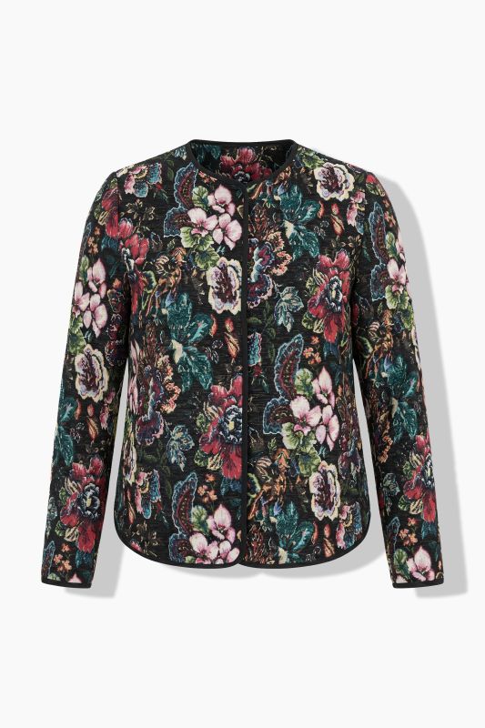 Floral Tapestry Long Sleeve Textured Jacket