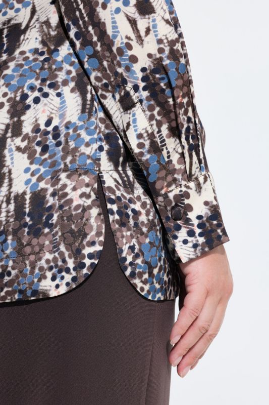 Satin Polka Dot Long Sleeve Lavalliere Blouse