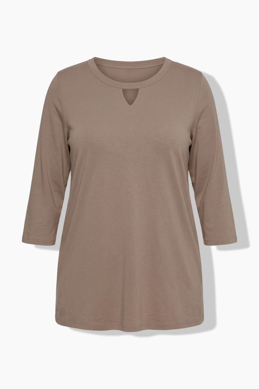 Keyhole Neckline 3/4 Sleeve MV Tee