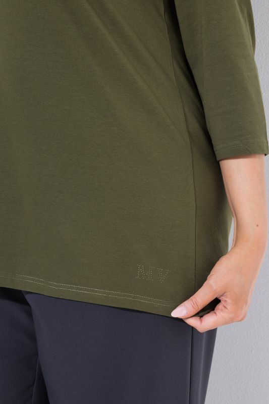 Keyhole Neckline 3/4 Sleeve MV Tee