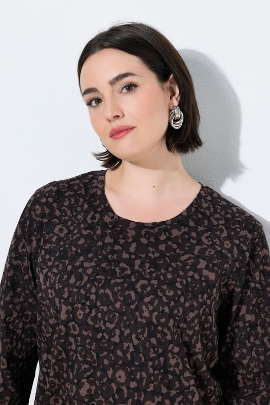 3/4 Sleeve Leopard Print Tee