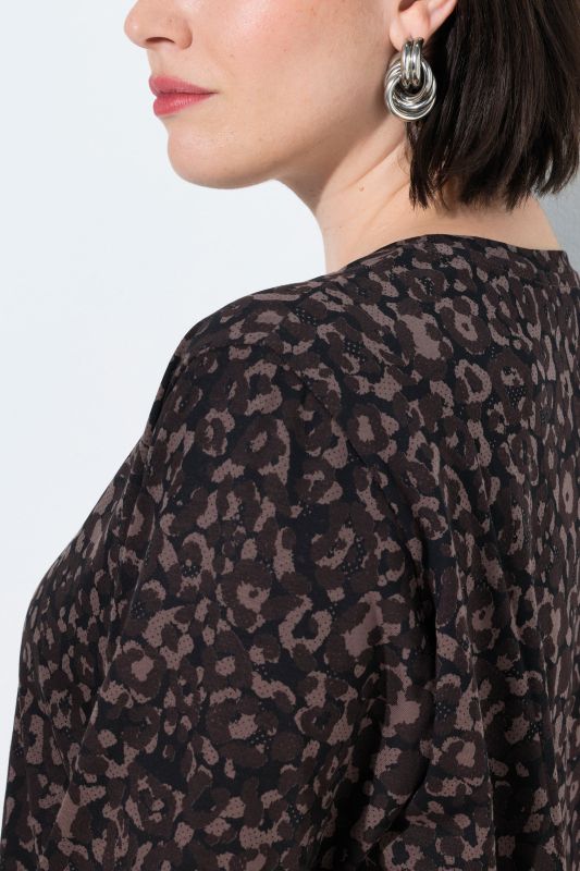 3/4 Sleeve Leopard Print Tee