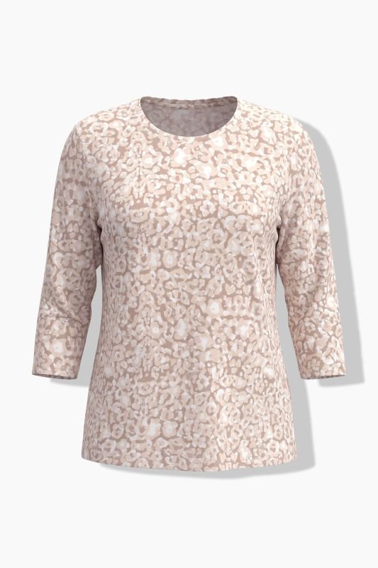 3/4 Sleeve Leopard Print Tee