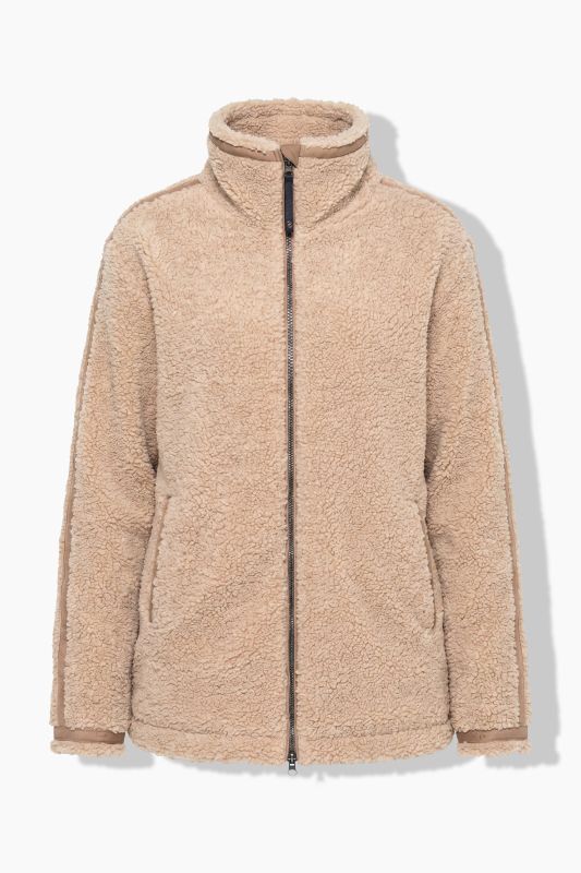 Contrast Stripe Teddy Fleece Jacket