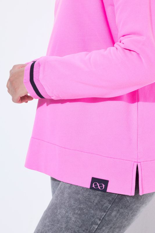 Split Neck Decorative Seam Long Sleeve Sweatshirt