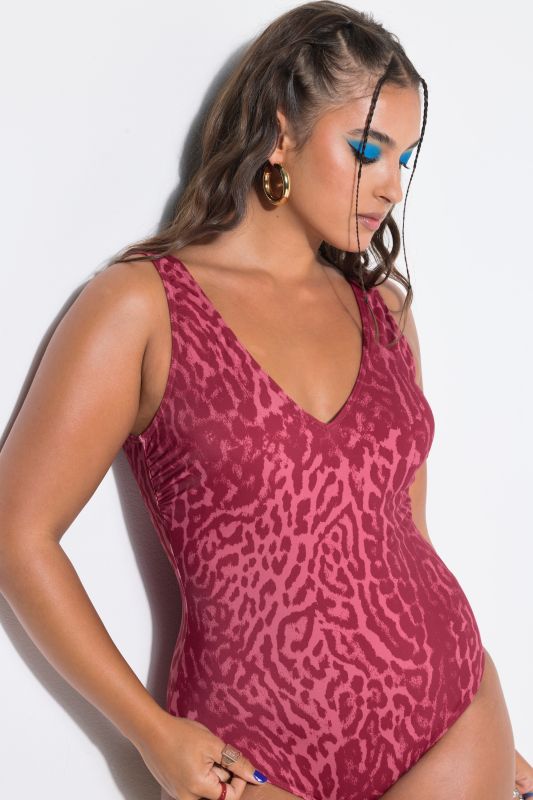 Leopard Print One Piece Swimsuit