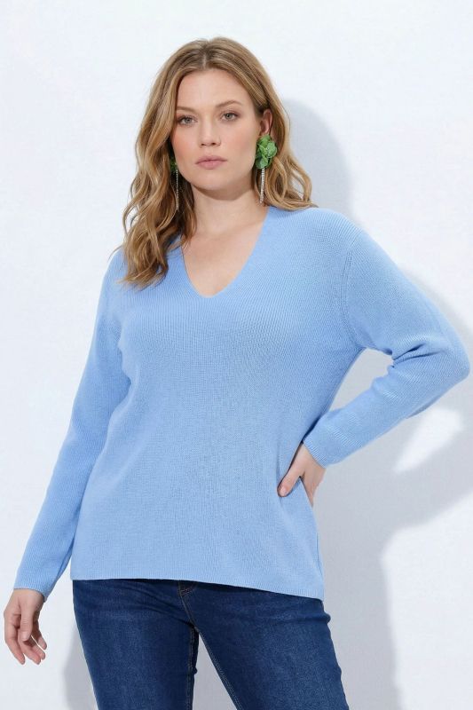 Eco Cotton Long Sleeve V-Neck Sweater