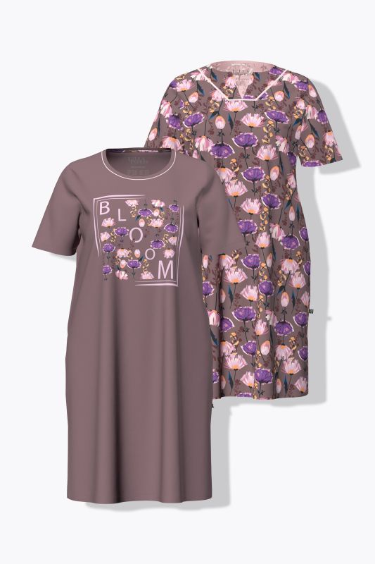 2 Pack Short Sleeve Sleep Tees- Floral Bloom