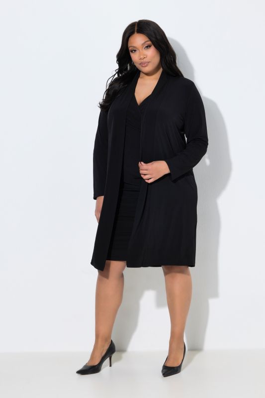 Matte Jersey Open Front Long Sleeve Jacket