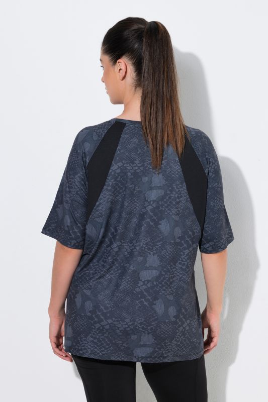 Quick Drying Snakeskin Print Short Sleeve Athletic Tee