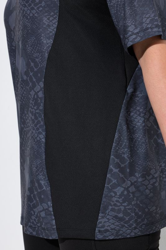 Quick Drying Snakeskin Print Short Sleeve Athletic Tee