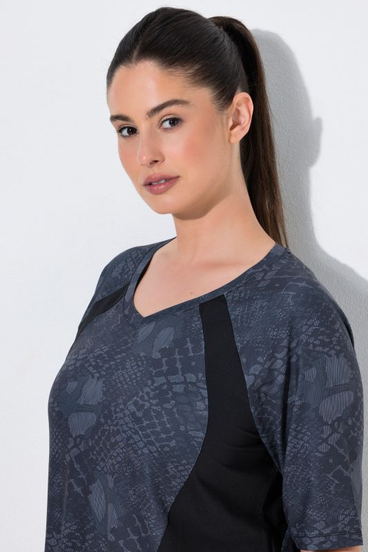 Quick Drying Snakeskin Print Short Sleeve Athletic Tee