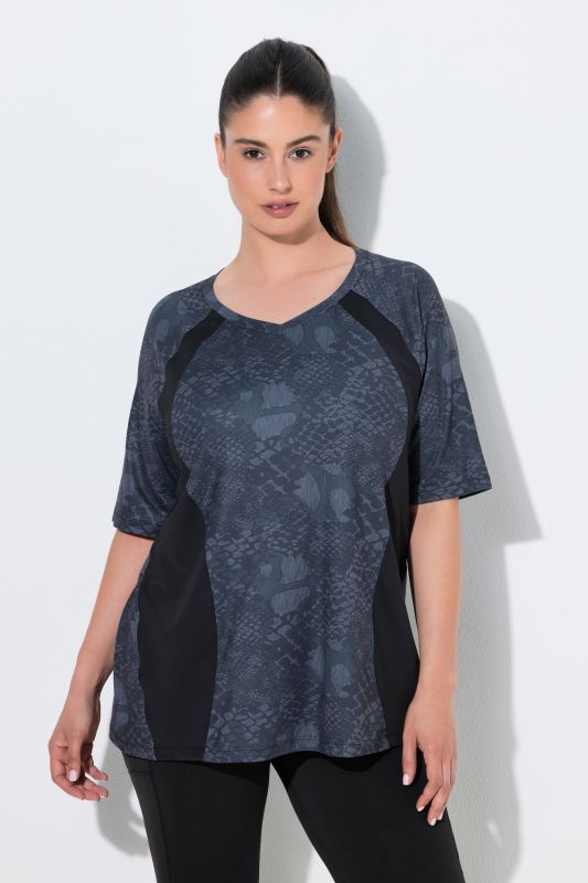 Quick Drying Snakeskin Print Short Sleeve Athletic Tee
