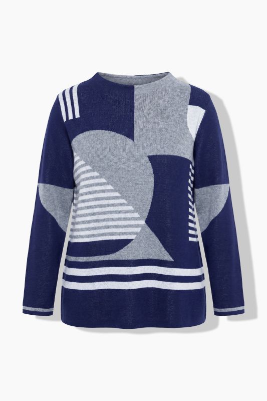 Geometric Pattern Long Sleeve Sweater