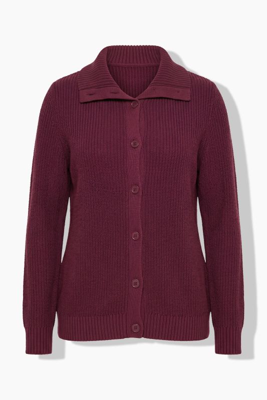 Ribbed Knit Long Sleeve Turtleneck Cardigan