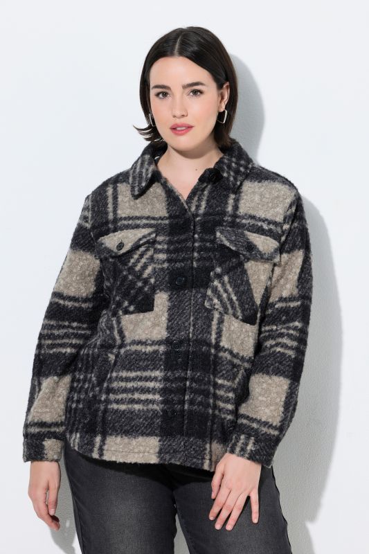 Plaid Teddy Fleece Oversized Shacket