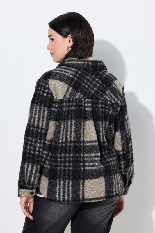 Plaid Teddy Fleece Oversized Shacket