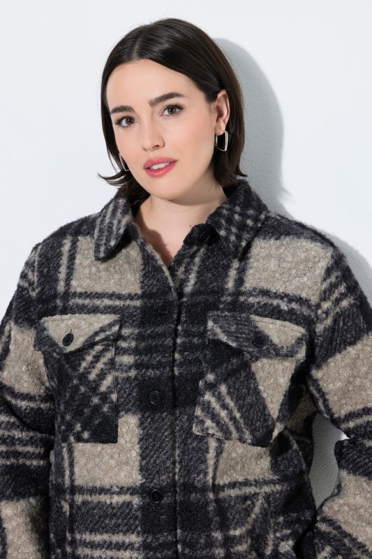Plaid Teddy Fleece Oversized Shacket