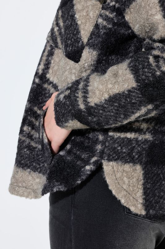 Plaid Teddy Fleece Oversized Shacket