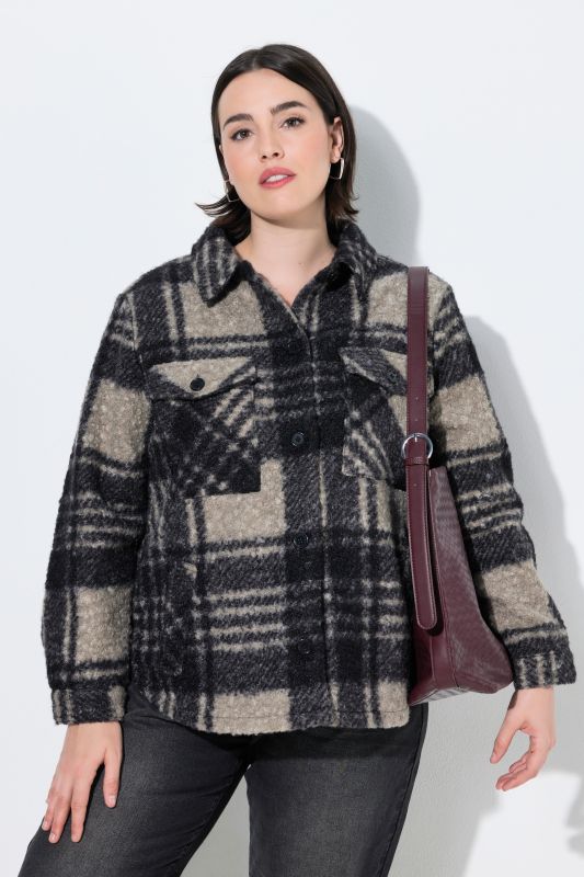 Plaid Teddy Fleece Oversized Shacket