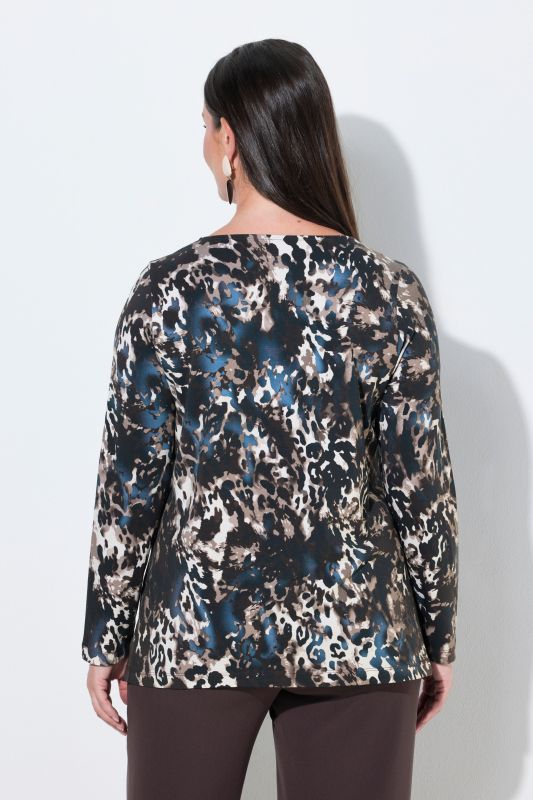 Sparkling Leopard Print Pima Cotton T-Shirt Blouse