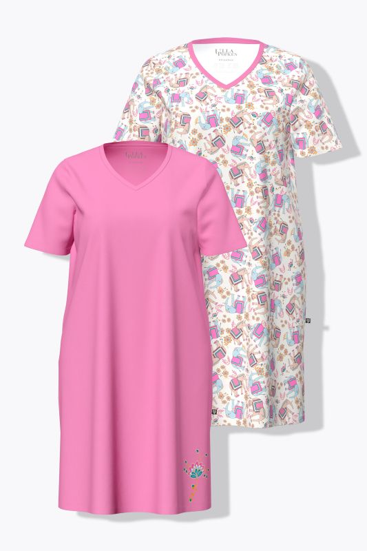 2 Pack Short Sleeve Sleep Tees - Elephant Print