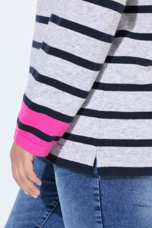 Color Pop Breton Stripe Long Sleeve Turtleneck Sweater