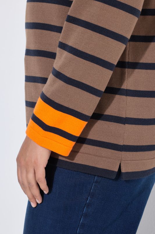 Color Pop Breton Stripe Long Sleeve Turtleneck Sweater