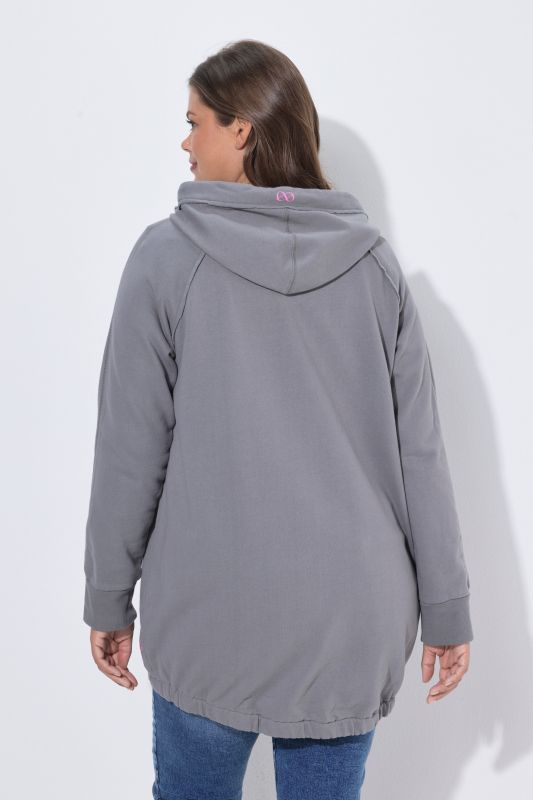 Contrast Color Zip-Up Hoodie