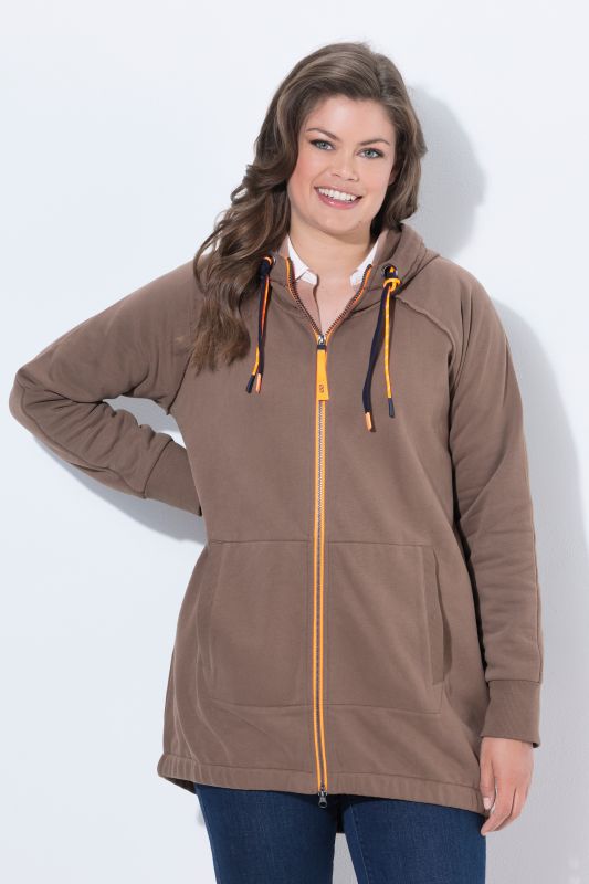 Contrast Color Zip-Up Hoodie