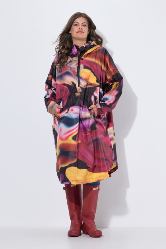Abstract Floral Rain Poncho