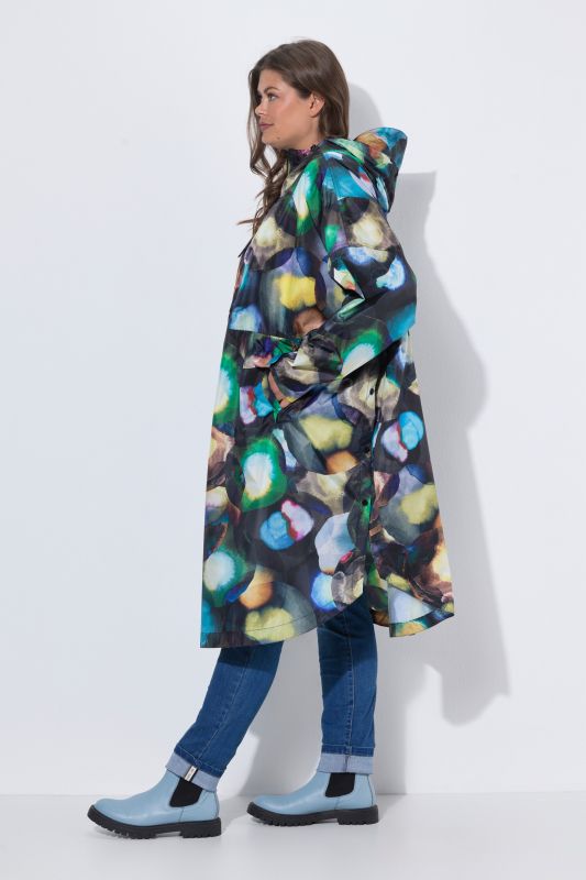 Glowing Floral Rain Poncho