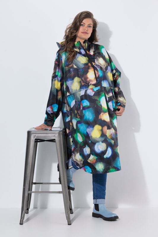 Glowing Floral Rain Poncho