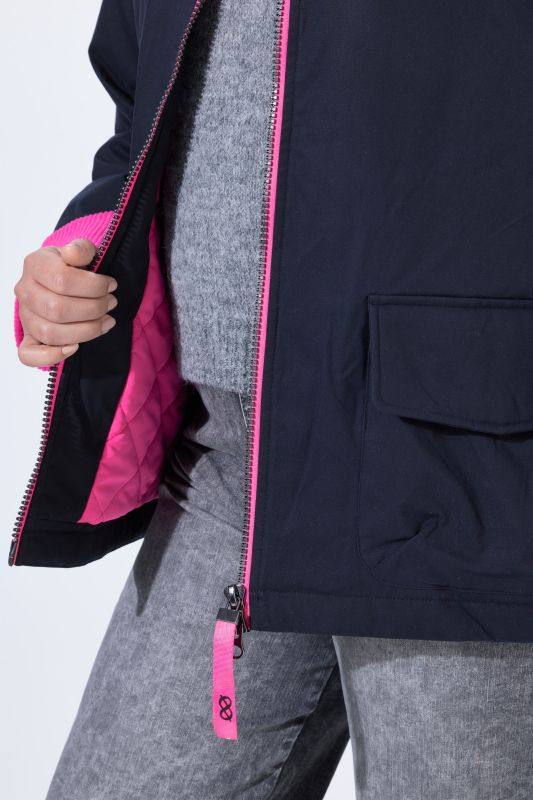 Color Pop Corduroy Detail Zip-Up Jacket