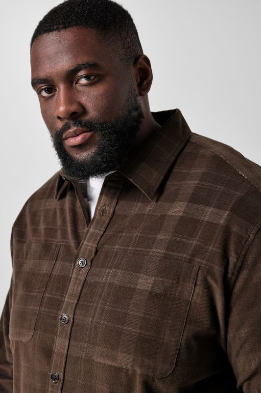 STHUGE corduroy checked shirt