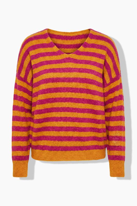Striped V-Neck Sweater