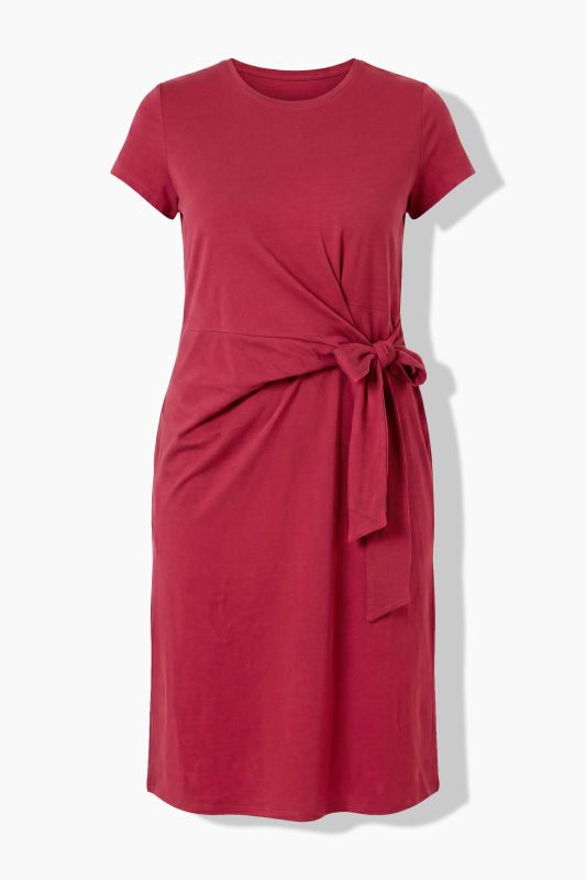 Tie Waist Midi Jersey Dress