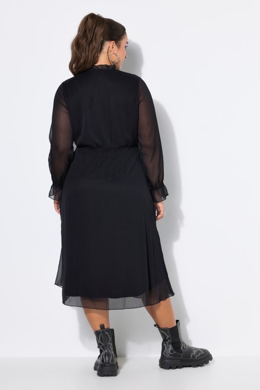 Layered Chiffon Elastic Waist Ruffle Dress