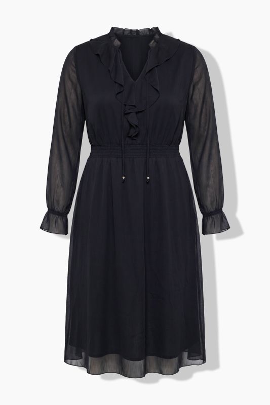 Layered Chiffon Elastic Waist Ruffle Dress