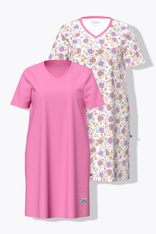 2 Pack Short Sleeve Sleep Tees - Elephant Print