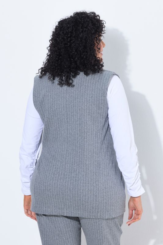 Shawl Collar Stretch Fit Pinstripe Vest