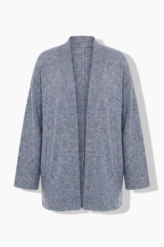Open Shape Long Sleeve Shawl Collar Cardigan