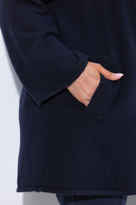 Open Shape Long Sleeve Shawl Collar Cardigan