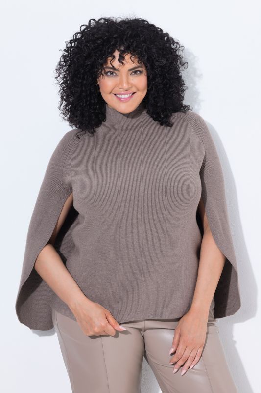 Cape Sleeve Turtleneck Sweater