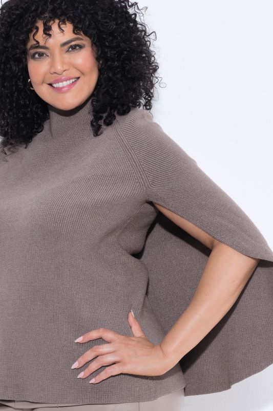 Cape Sleeve Turtleneck Sweater