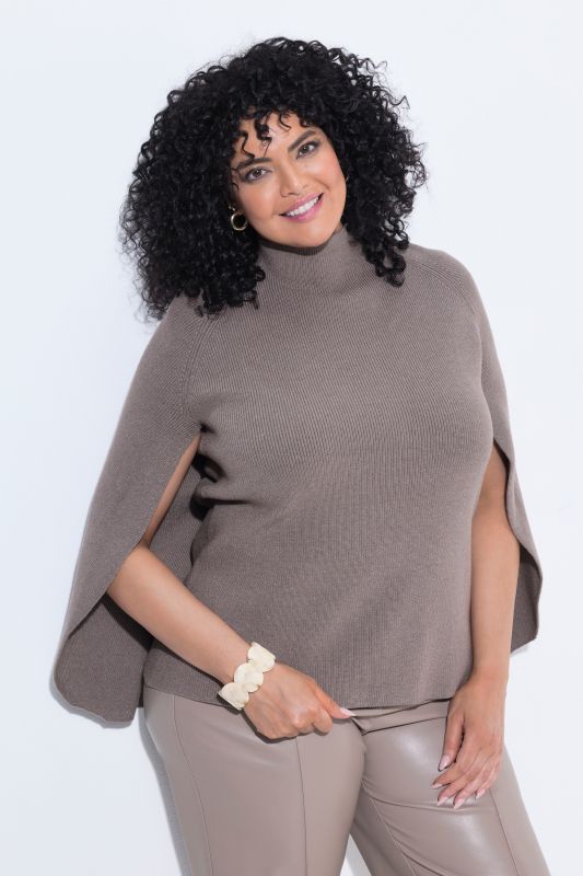 Cape Sleeve Turtleneck Sweater