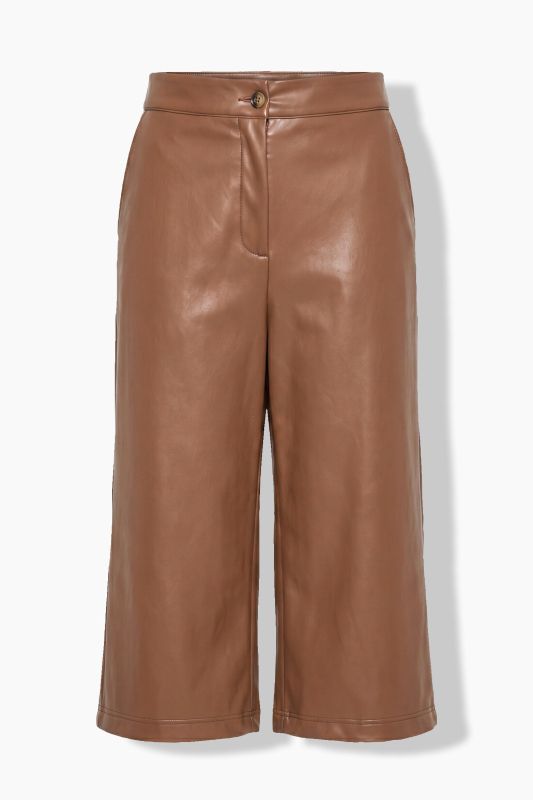 Faux Leather Comfort Waist Culottes